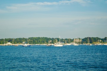 Views of Newport Marina in Rhode Island. 