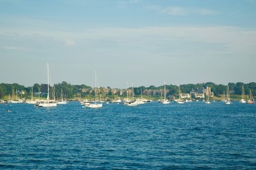 Views of Newport Marina in Rhode Island. 