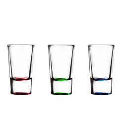 three vodka glasses