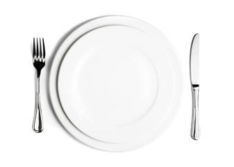 Table Setting with Plates, Fork and Knife