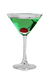 Green Cocktail with Cherry