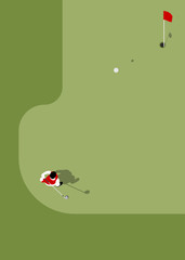 Aerial view of a golf course