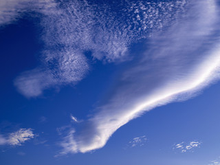 Magnificent white cloud in blue sky. Australia.