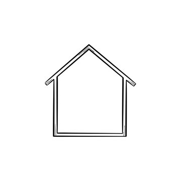 House hand drawn outline doodle icon. Real estate, mortgage, property, building, housing, moving concept. Vector sketch illustration for print, web, mobile and infographics on white background.