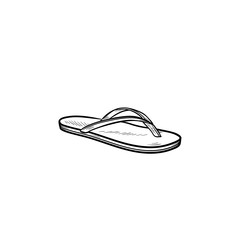 Flip flop sandal hand drawn outline doodle icon