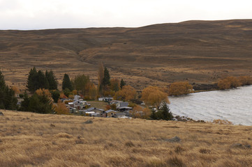 Small village on the lake