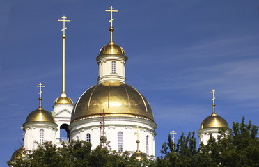 Fototapeta na wymiar Dome of the Orthodox Cathedral
