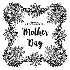 Happy Mother's Day text with flowers decoration