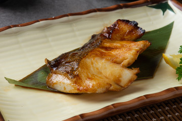 salmon teriyaki grilled with backgrounds