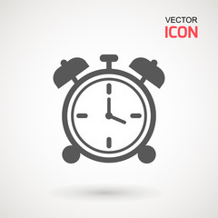 Alarm Clock icon vector, Flat design style. Simple watch icon. Wake up, get up concept, Time sign isolated on white background.