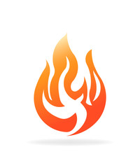Fire burning flame. Logo vector design