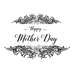 Mothers day greeting card with handwritten text on floral background
