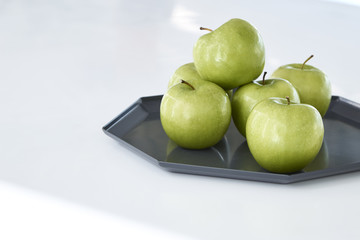 interior fresh apples on the table