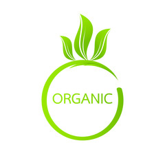 Creative organic logo design and symbol with leaves. Vector illustration