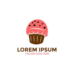 Unique ice cream logo template. vector. editable. simple shape. minimalist color. memorable