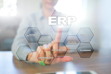 Enterprise resources planning business and technology concept.
