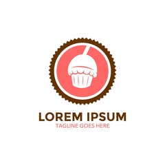 Unique ice cream logo template. vector. editable. simple shape. minimalist color. memorable
