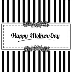 Bright vector illustration with flowers. Happy Mothers Day greeting card