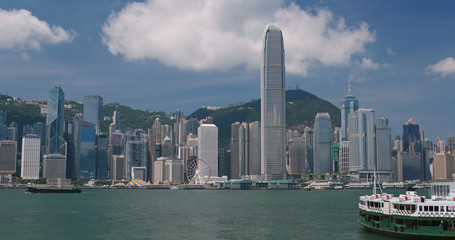 Fototapeta premium Hong Kong urban city skyline in sunny day