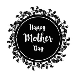 Happy Mother`s day template card with floral hand draw elements