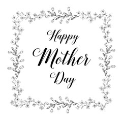 Happy Mothers Day. Hand-drawn card.