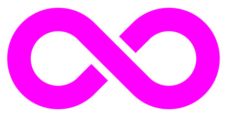 infinity symbol purple - simple with discontinuation - isolated - vector