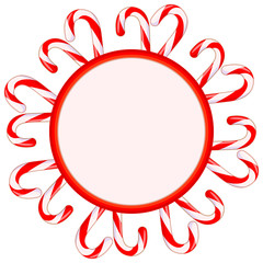 Colorful cartoon christmas candy cane wreath