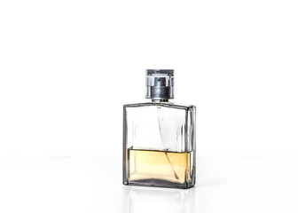  Perfume bottle isolated on white background, fragrance sprayer mock up
