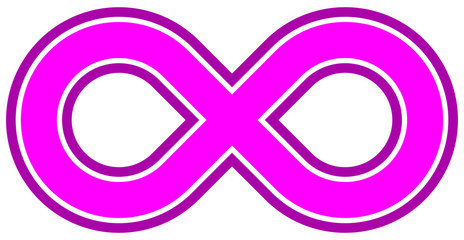 infinity symbol purple - outlined - isolated - vector
