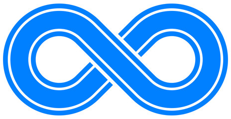 infinity symbol blue - outlined with discontinuation - isolated - vector