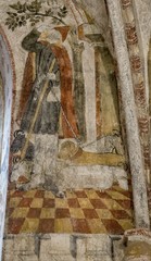 Fresques médiévales à la chapelle Notre-Dame de Beaumont, La Chapelle-du-Châtelard, Ain, France