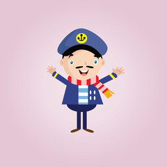 happy funny joyful seaman navy sailor marine mariner cartoon character