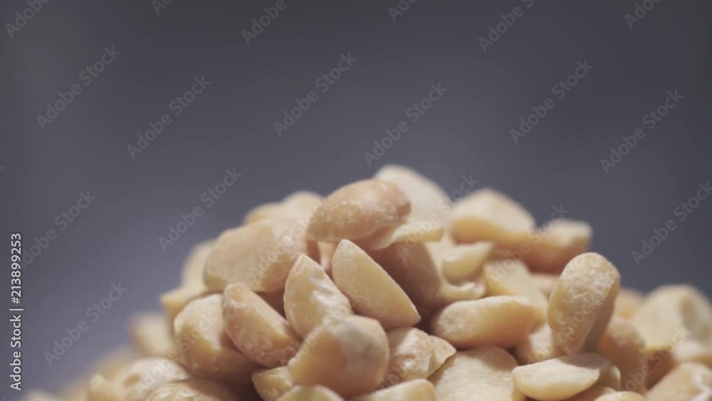 Poster peas dry on a dark background, rotation 360 degrees. macro view.