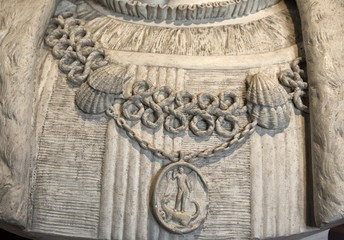 Détail du buste de François Ier au château de Blois, Loir-et-Cher, France