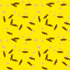 Military camouflage seamless pattern in yellow, beige and brown colors