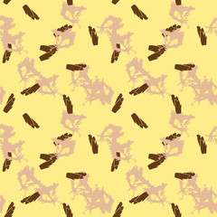 Military camouflage seamless pattern in yellow, beige and brown colors