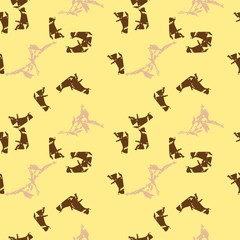Military camouflage seamless pattern in yellow, beige and brown colors