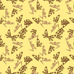 Military camouflage seamless pattern in yellow, beige and brown colors