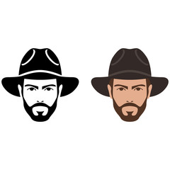man in hat vector illustration flat style 