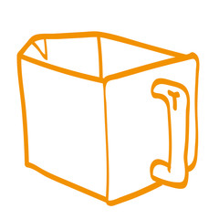 Handgezeichnete Schütte in orange