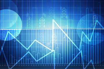 2d rendering Stock market online business concept. business Graph 