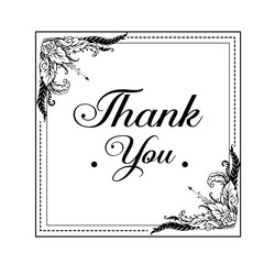 THANK YOU hand lettering with hand draw flower