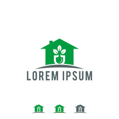 eco home logo template vector illustration