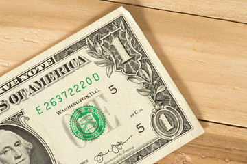 Eine Nahaufnahme von einem Dollar Geldschein
