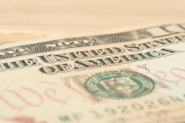 Eine Nahaufnahme von einem Dollar Geldschein