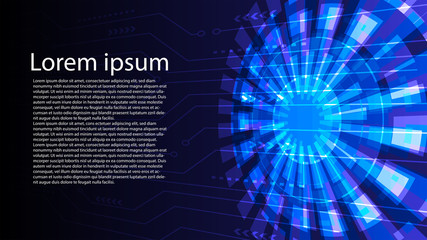 abstract digital circuit background vector design.perspective digital circuit line with power core background.