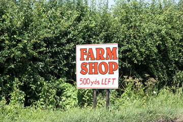 Local rural sign advertising farm shop