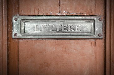 Letter box in a vintage door