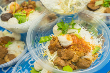 noodles or Japanese ramen soup with pork for lunch