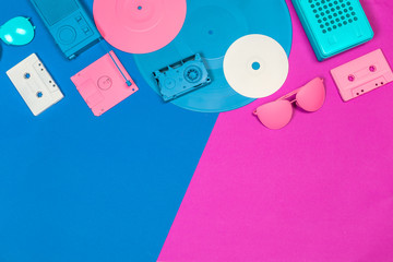 Music flat lay objects